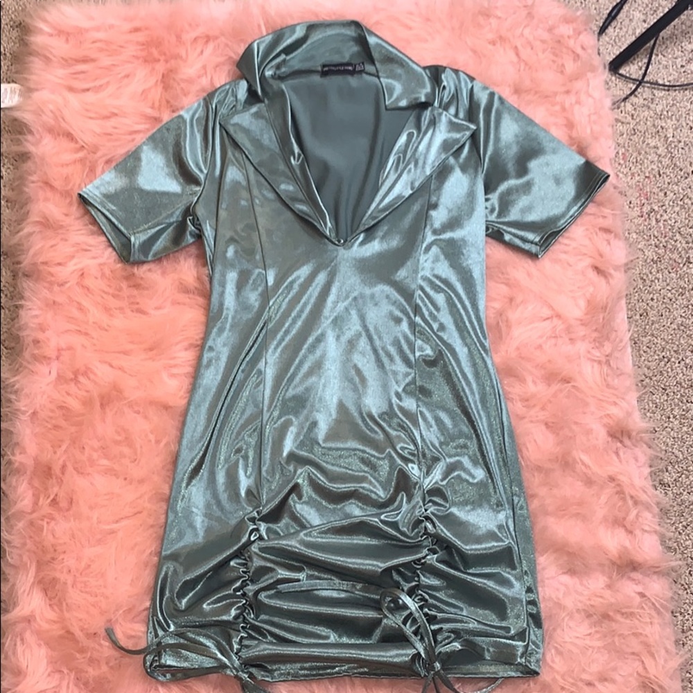 COPY - PLT Olive Satin Dress